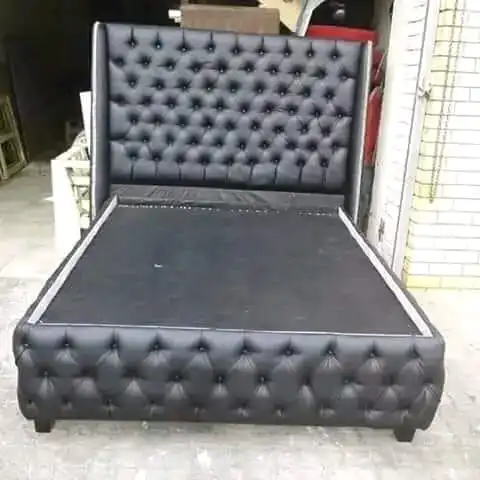 High quality grey upholstered bed base made in Cape Town