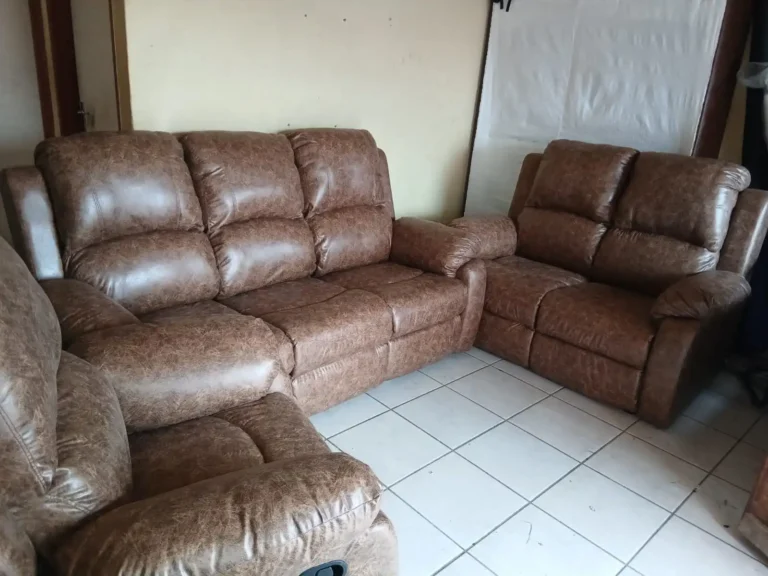 Leather couch and lounge suite set made in Cape Town