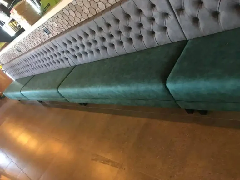 Long custom restaurant bench seating made in Cape Town